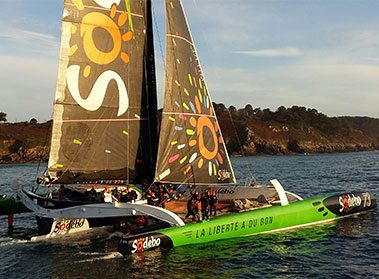 Sodebo arrivée dans le Goulet de Brest de Thomas Coville sodebo brest record